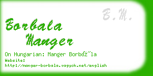 borbala manger business card